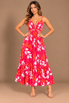 Vestido Positano Fucsia Print