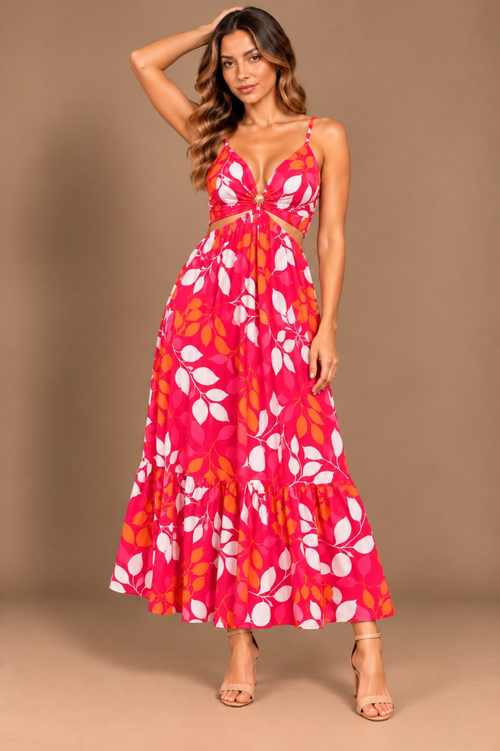 Vestido Positano Fucsia Print