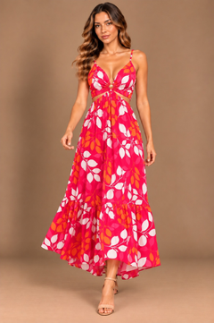 Vestido Positano Fucsia Print