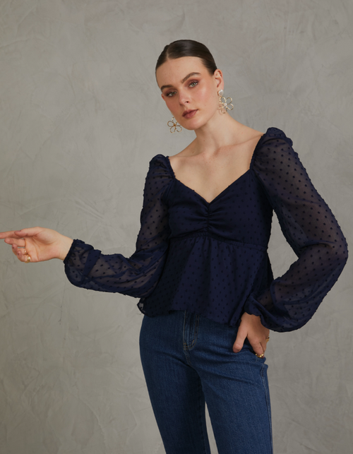 Blusa Videl Azul Noche