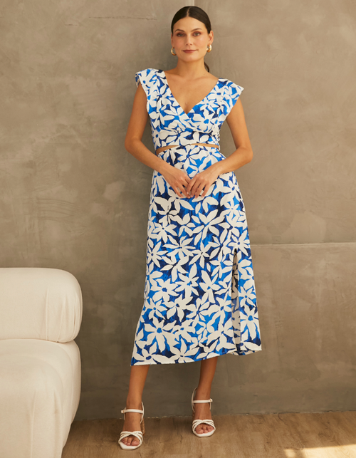 Vestido Fatima Azul Print