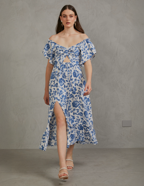 Vestido Marcela Azul Print