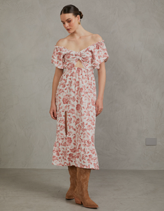 Vestido Marcela Rosa Print