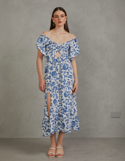Vestido Marcela Azul Print