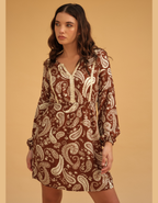 Vestido Aria marrón print