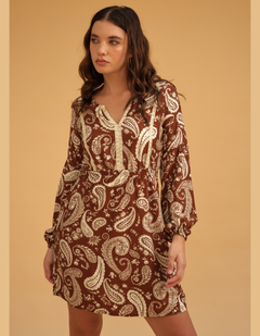 Vestido Aria marrón print