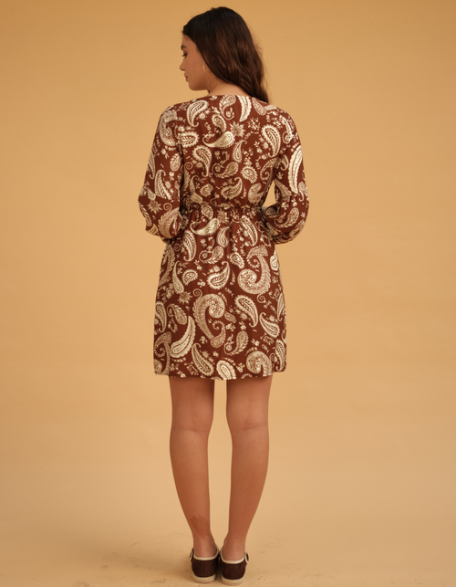 Vestido Aria marrón print