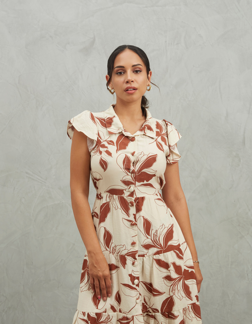 Vestido Belgica Marrón Print