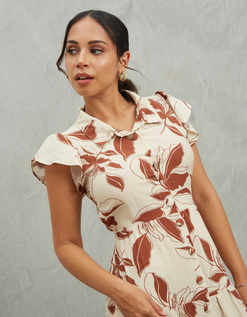 Vestido Belgica Marrón Print