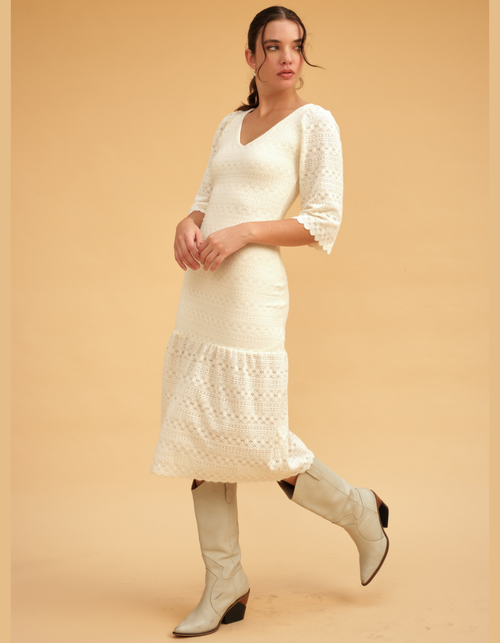 Vestido Gabi Blanco Tejido