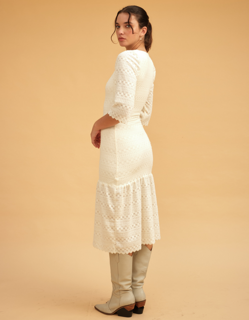 Vestido Gabi Blanco Tejido