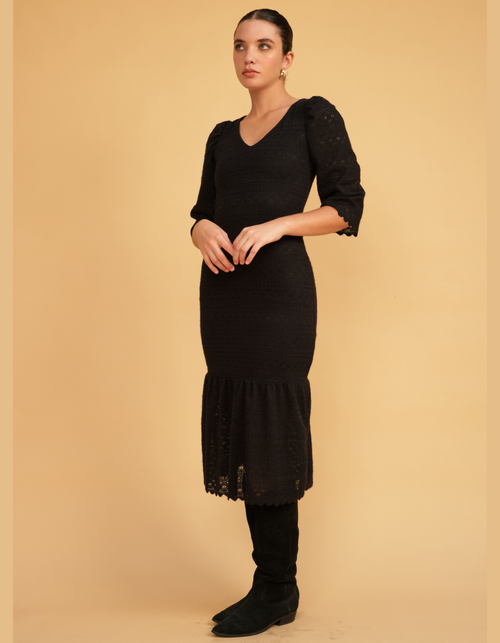 Vestido Gabi Negro Tejido