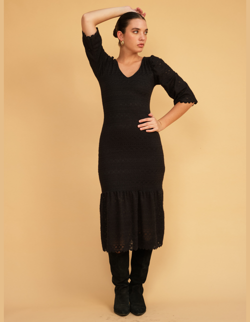 Vestido Gabi Negro Tejido