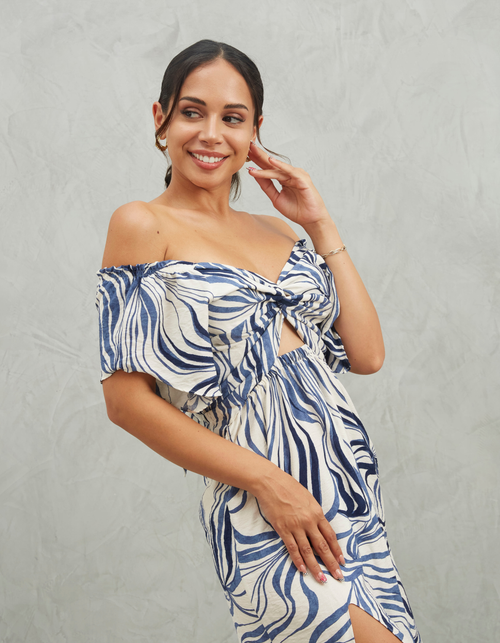 Vestido Marcela Azul Print