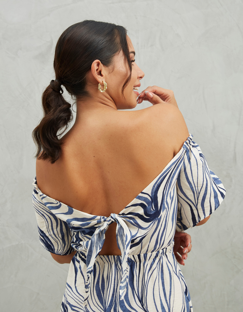 Vestido Marcela Azul Print