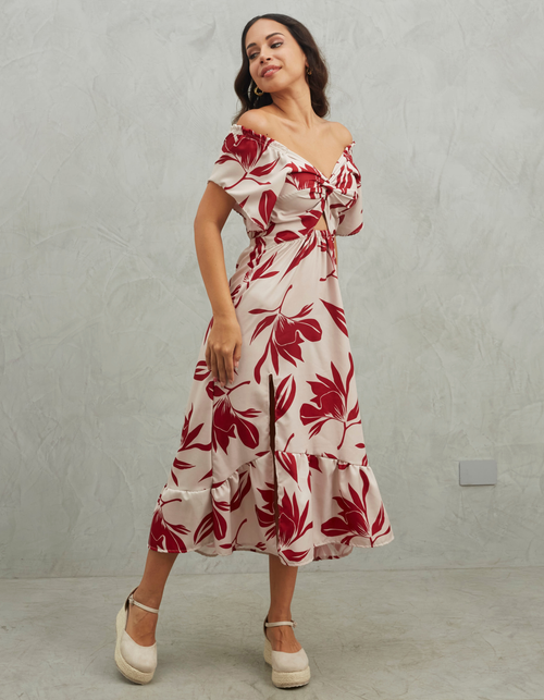 Vestido Marcela Rojo Print