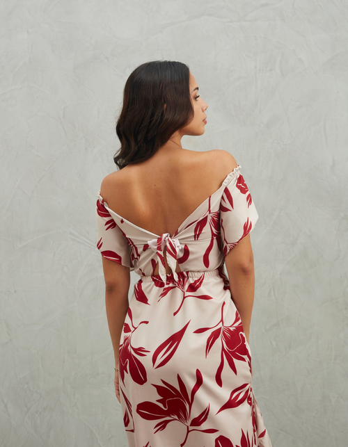 Vestido Marcela Rojo Print