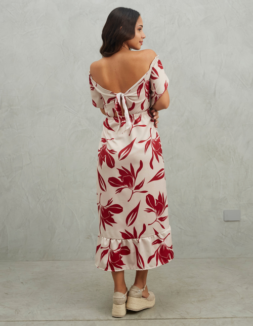 Vestido Marcela Rojo Print